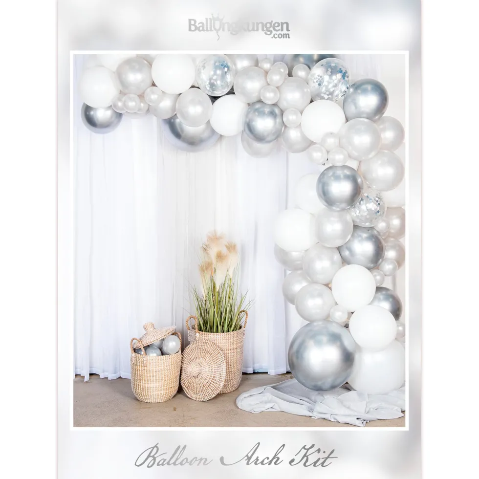DIY Ballongbåge Silver Chrome