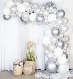 DIY Ballongbåge Silver Chrome