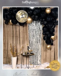 DIY Deluxe Ballongbåge - Svart/Guld