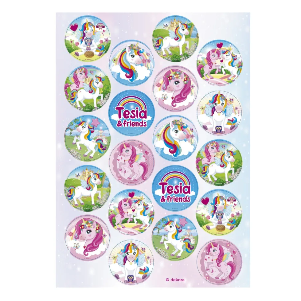 Enhörning Muffinsbilder Sockerpasta 20-pack