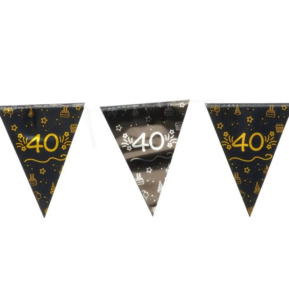 Flaggirlang Svart & Guld 40 år