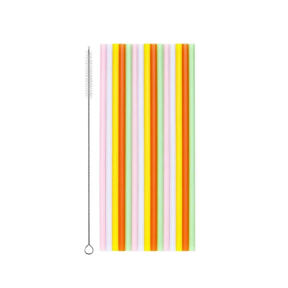 Flerfärgade Plastsugrör 30-pack