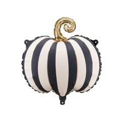 Folieballong - Randig pumpa med gulddetaljer 39 cm