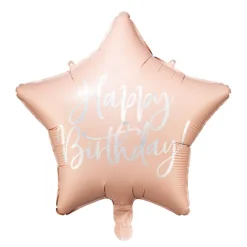 Folieballong Rosa - Happy Birthday