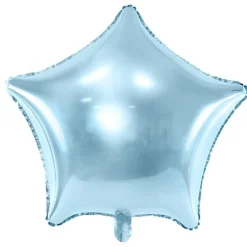 Folieballong Stjärna - Ljusblå 48 cm
