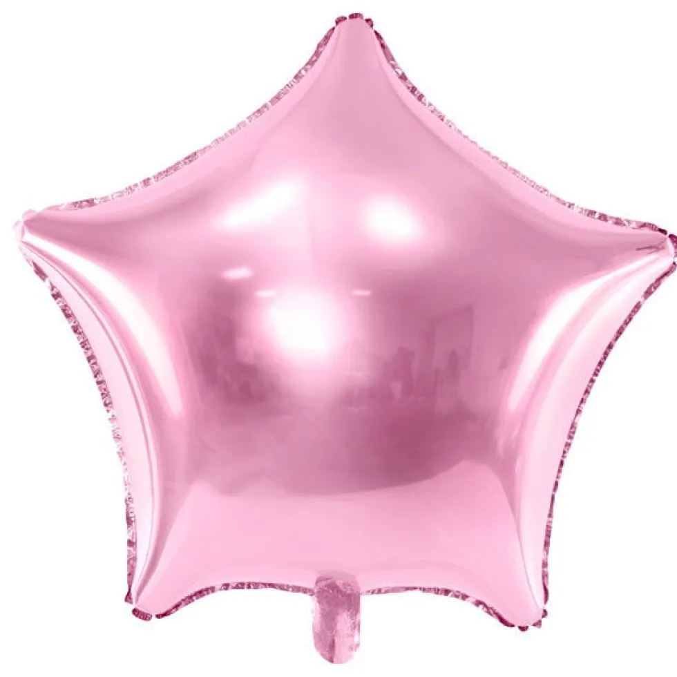 Folieballong Stjärna - Ljusrosa 48 cm