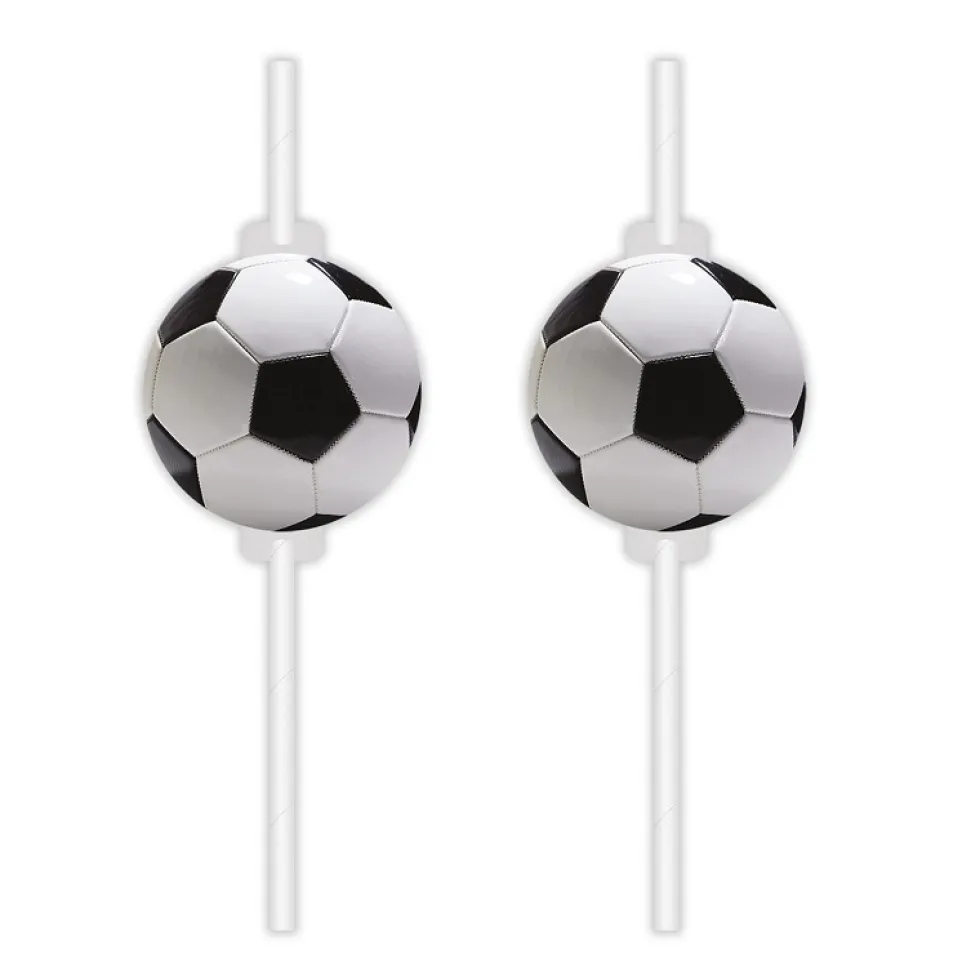 Football Party - Pappsugrör 4-pack