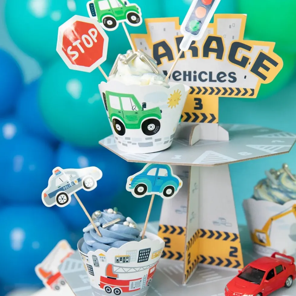 Fordon Cake Toppers 8-pack