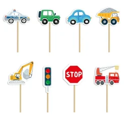 Fordon Cake Toppers 8-pack
