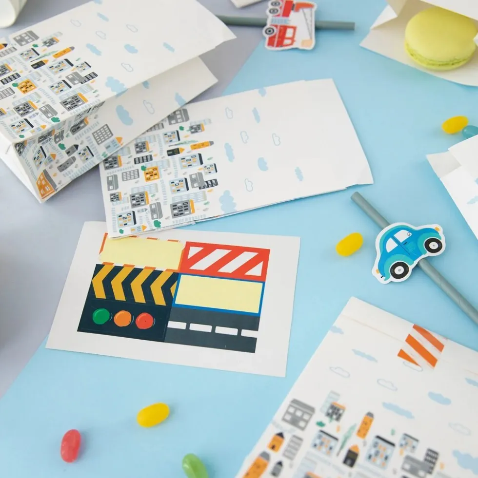 Fordon Kalaspåsar med stickers 6-pack
