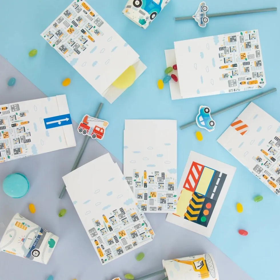 Fordon Kalaspåsar med stickers 6-pack