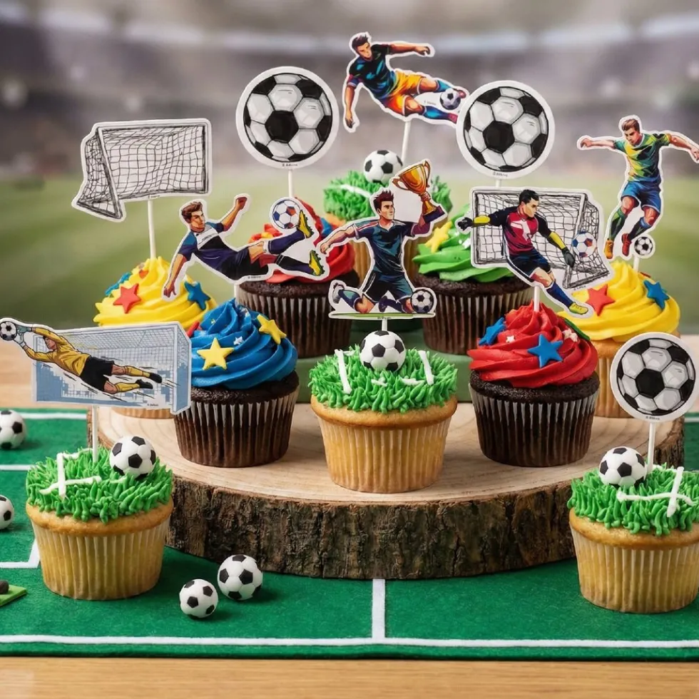 Fotboll Caketoppers 16-pack