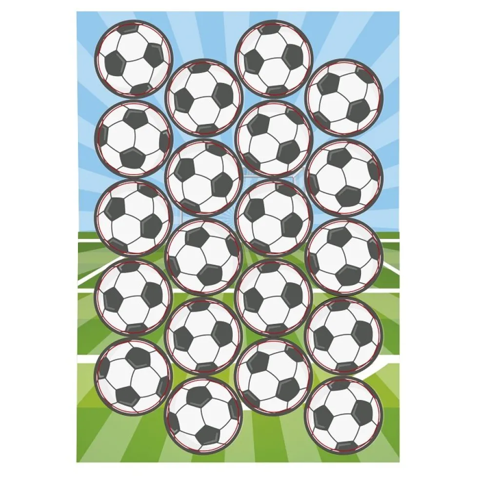 Fotboll Muffinsbilder Oblat 20-pack