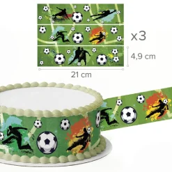 Fotboll Tårtdekorband Sockerpasta