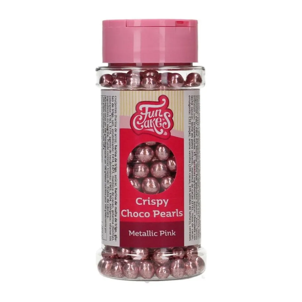 FunCakes - Chokladpärlor Metallic Rosa 60 gram