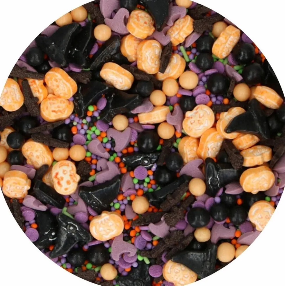 FunCakes - Halloweenströssel Pumpor och häxhattar 70 gram