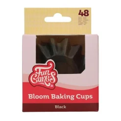 FunCakes - Muffinsformar Blomformade Svarta 48-pack