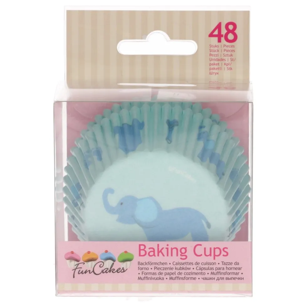 FunCakes - Muffinsformar Elefant Blå 48-pack