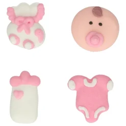 FunCakes - Sockerdekorationer Baby Girl 8-pack
