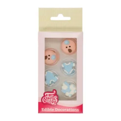 FunCakes - Sockerdekorationer Baby Boy 8-pack