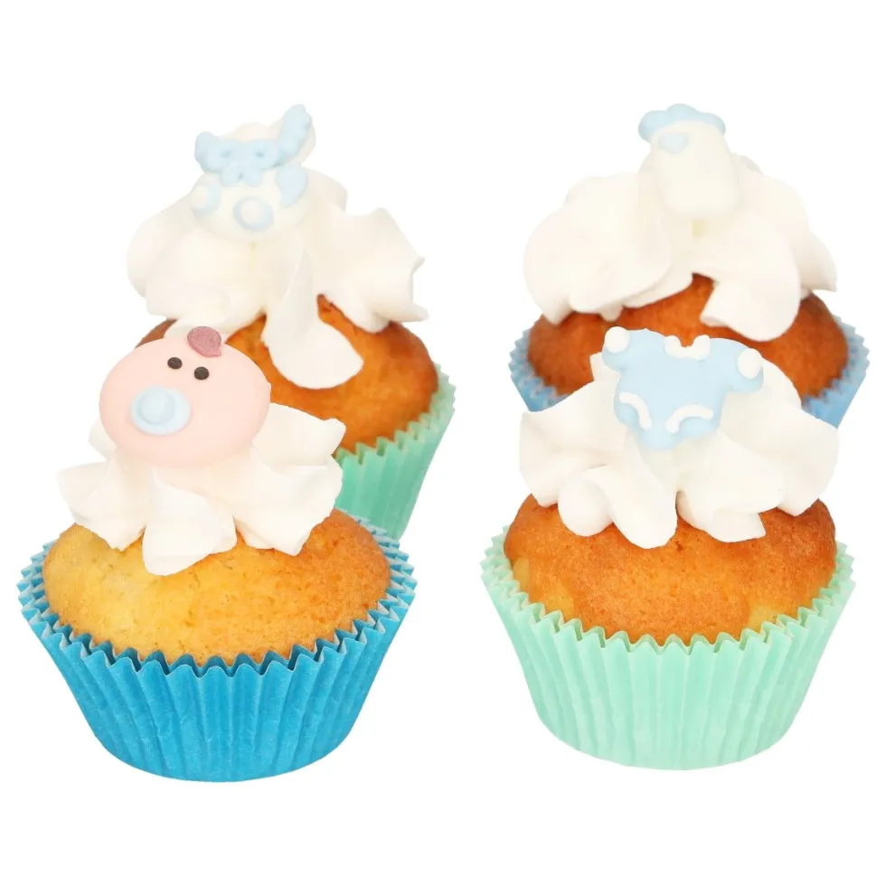 FunCakes - Sockerdekorationer Baby Boy 8-pack
