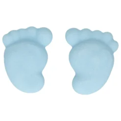 FunCakes - Sockerdekorationer Baby Feet Blå 16-pack
