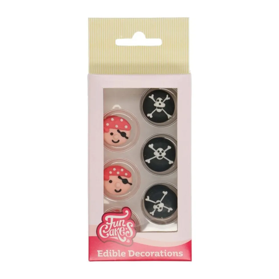 FunCakes - Sockerdekorationer Pirat 12-pack