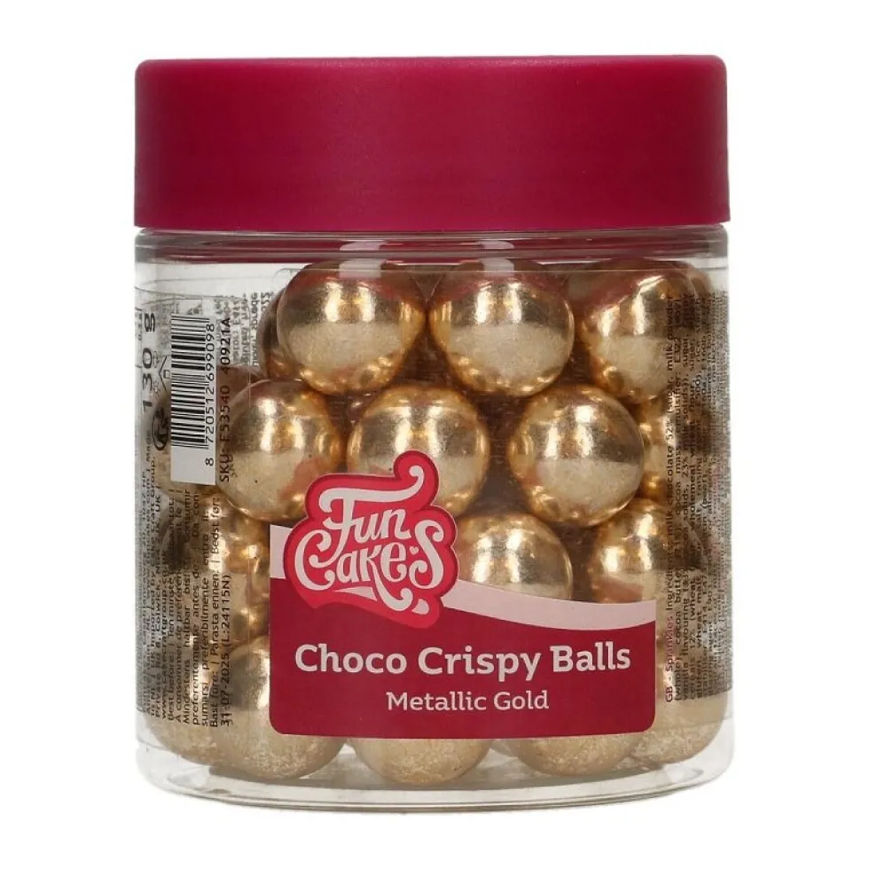 FunCakes - Stora Chokladkulor i Guld 130 gram