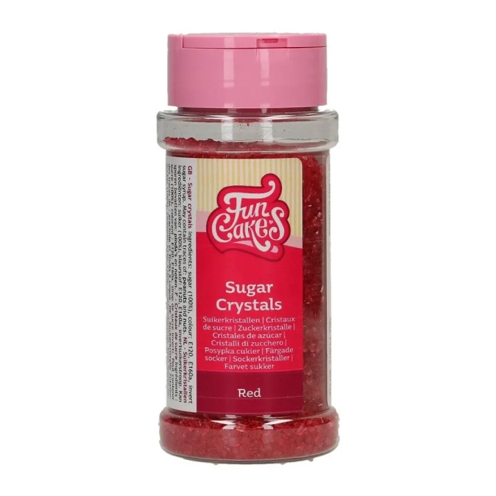 FunCakes - Strössel Röda Sockerkristaller 80 gram