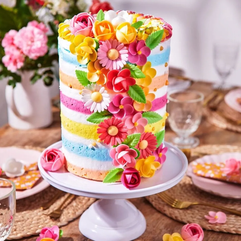FunCakes - Ätbara Oblatblommor, Frangipani med blad 15-pack
