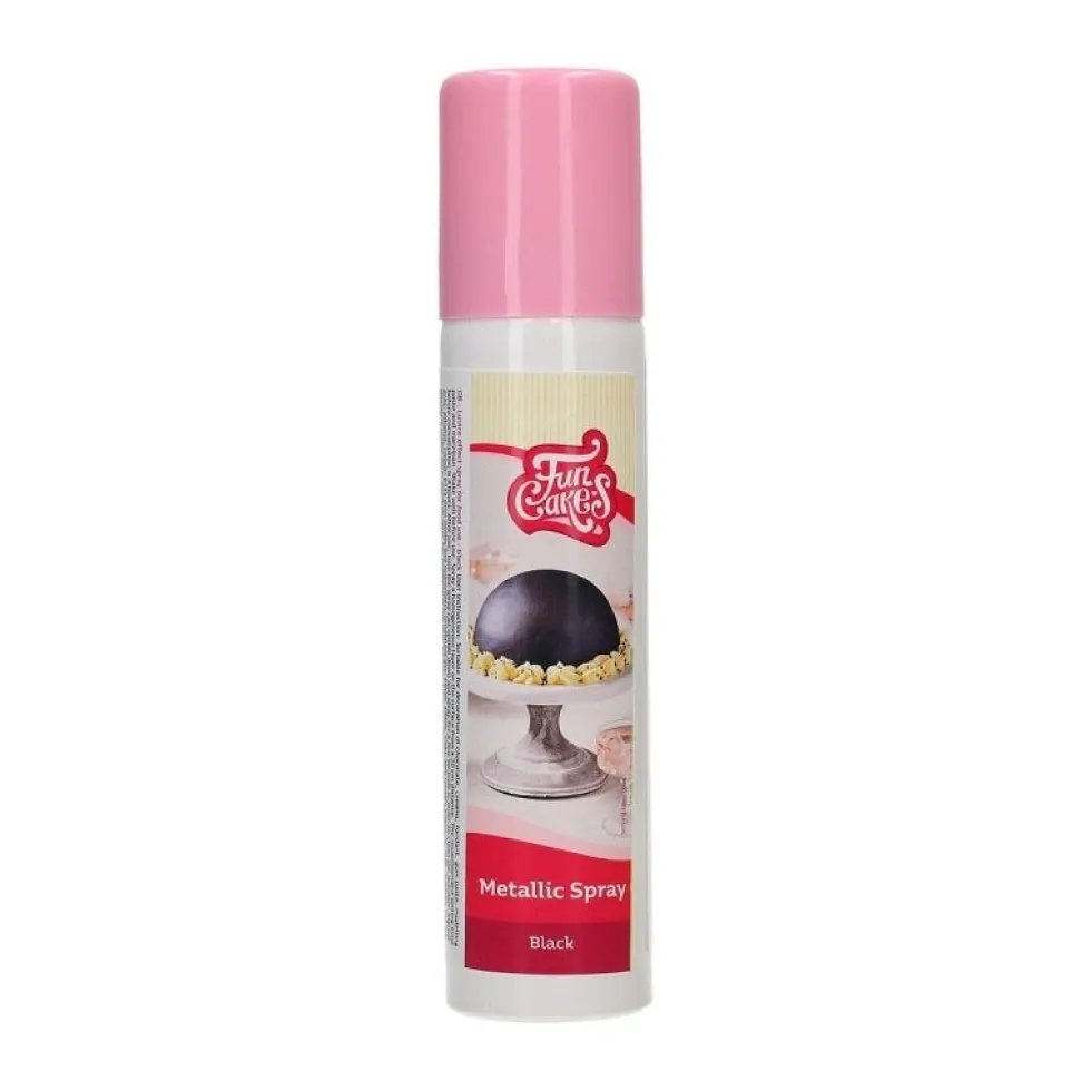 FunCakes - Ätbar Sprayfärg Svart Metallic 100ml