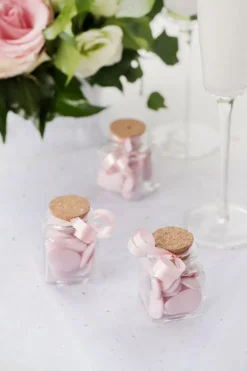 Fyrkantig glasflaska med kork 4 x 6 cm 12-pack