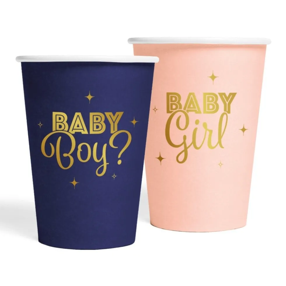 Gender Reveal Pappmuggar 8-pack