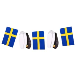 Girlang Sverigeflaggor och Studentmössor