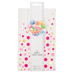 Godispåsar i papper med rosa prickar 8-pack