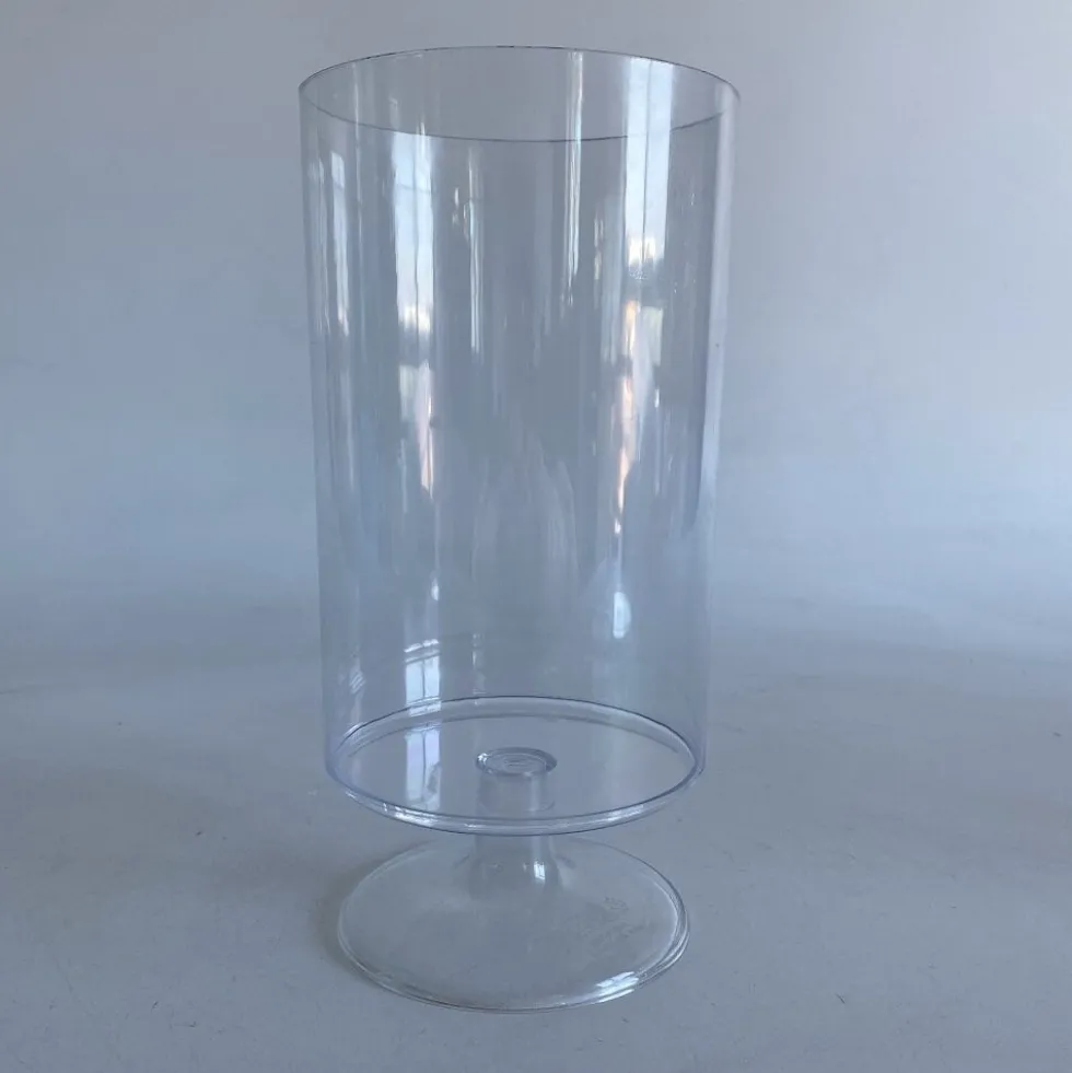 Godisskål av plast på fot cylinderformad 25 cm