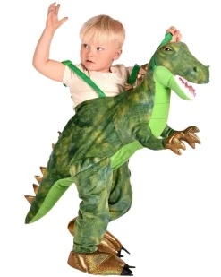 Grön Dinosaurie Jump-in Maskeraddräkt Barn 3-8 år