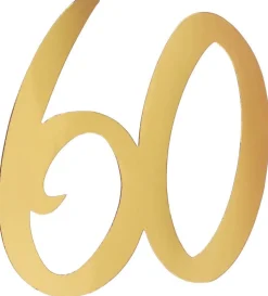 Gulddekorationer av papp 20 cm 60 år 4-pack