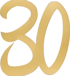 Gulddekorationer av papp 20 cm 30 år 4-pack