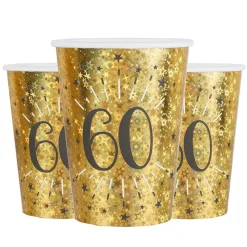 Guldglittriga muggar 60-årsfest 10-pack