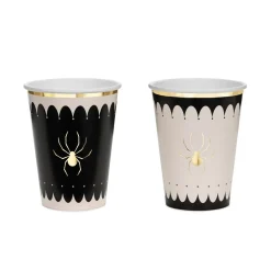 Halloweenmuggar med guldspindel 6-pack