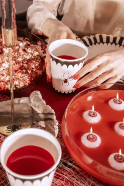 Halloweenmuggar med guldspindel 6-pack