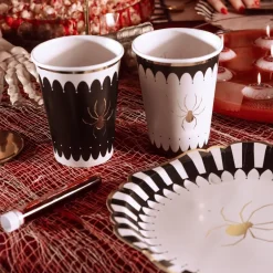 Halloweenmuggar med guldspindel 6-pack