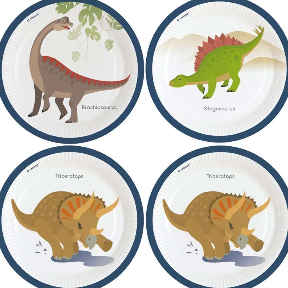 Happy Dinosaur - Tallrikar 8-pack