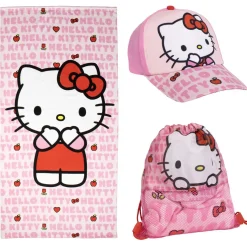 Hello Kitty Set med Handduk, Keps & Gympapåse