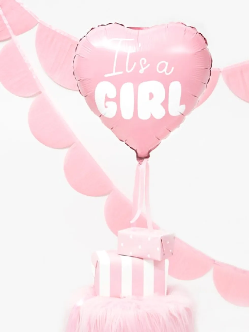 Hjärtformad folieballong It´s a Girl