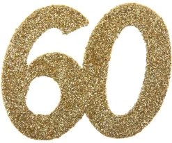 Jättekonfetti i Guld 60 år 6 cm 6-pack