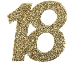 Jättekonfetti i Guld 18 år 6 cm 6-pack