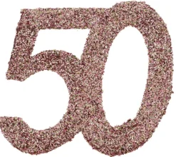 Jättekonfetti i Roséguld 50 år 6 cm 6-pack