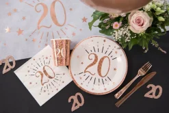 Jättekonfetti i Roséguld 40 år 6 cm 6-pack